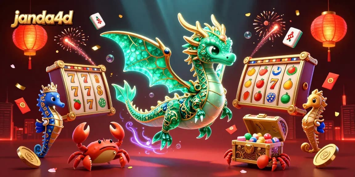 Gali peluang menang di janda4d dengan ilustrasi kasino 3D yang menampilkan karakter dan elemen unik.