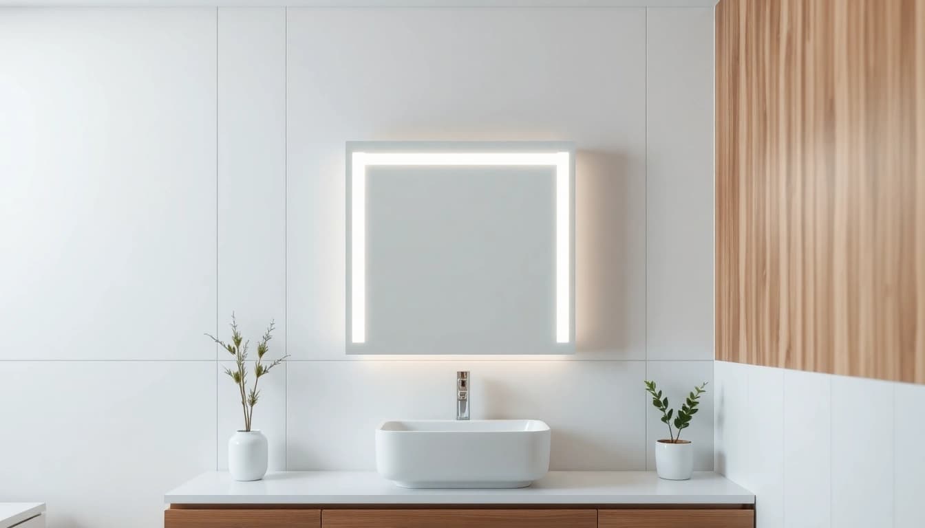 Showcase of an elegant led bathroom mirror Cabinet reflecting modern bathroom aesthetics.