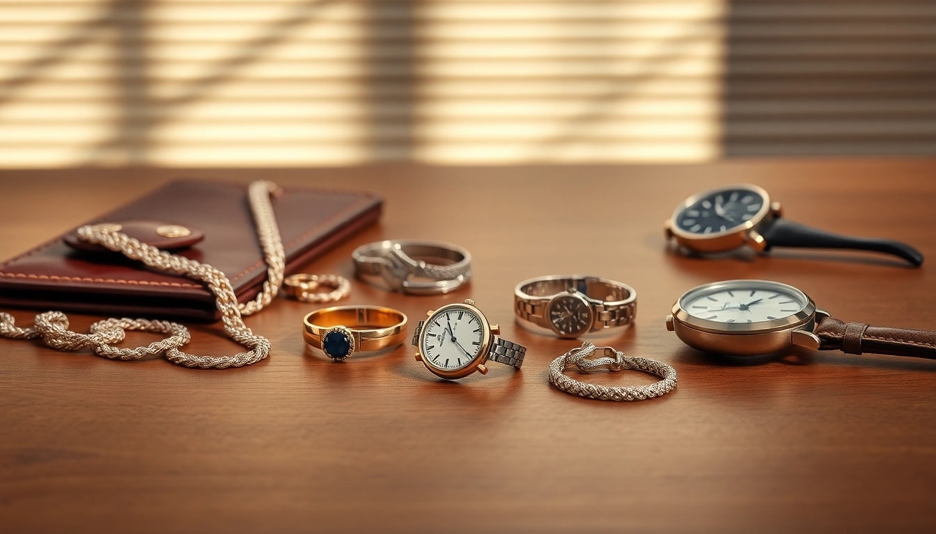 Showcase of men's jewelry highlighting style and elegance in an upscale setting.