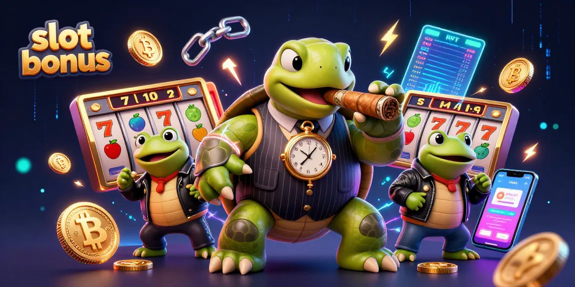 Engage with thrilling slot bonus action featuring a snapping turtle in a retro casino scene.