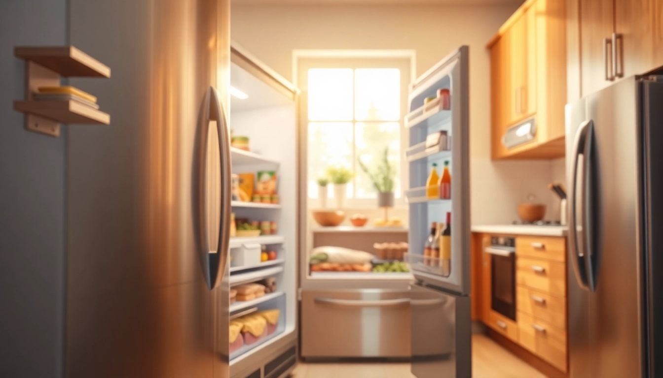 Organized freezer showcasing fresh food items in a modern kitchen setting.
