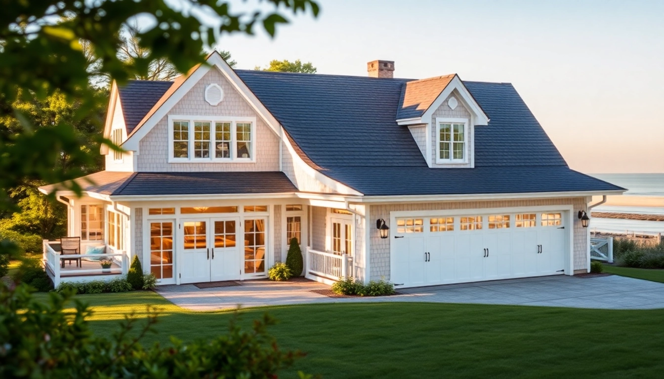 Cape Cod home addition integrates beautifully with the original structure, featuring an inviting garage.