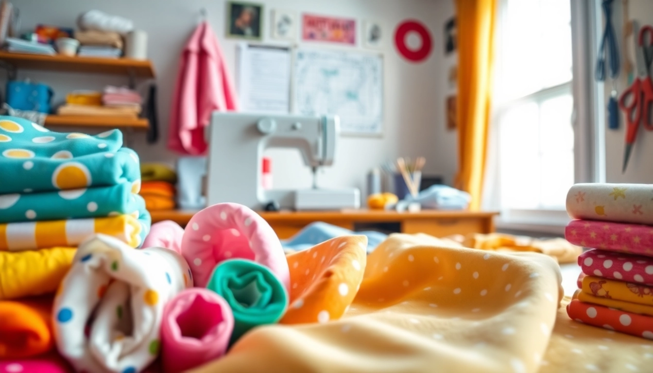 Fleece en andere stoffen voor naaien beginners in een creatief naaiatelier.