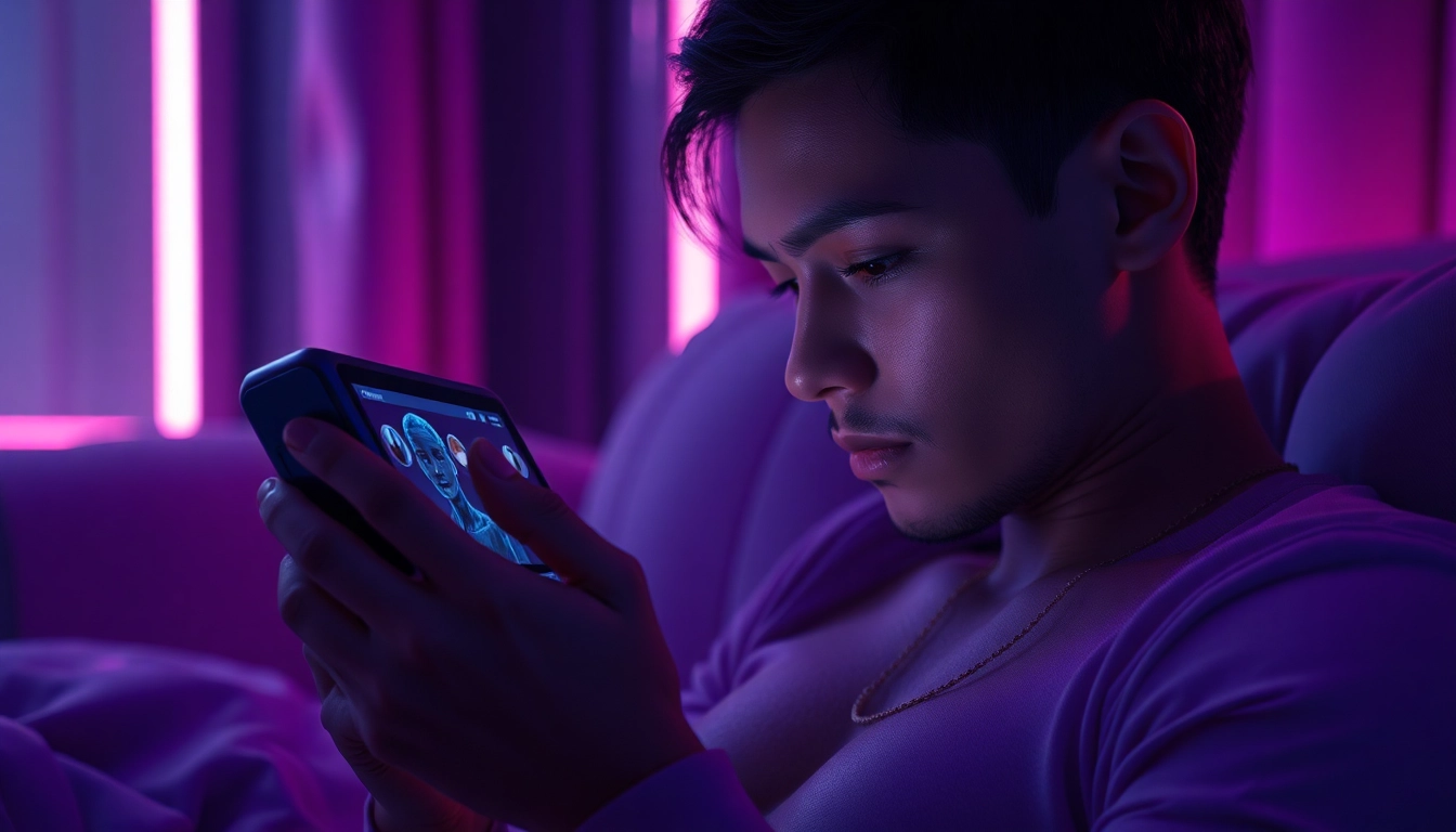 AI sex chat engages users in innovative interactions within a contemporary, intimate setting.
