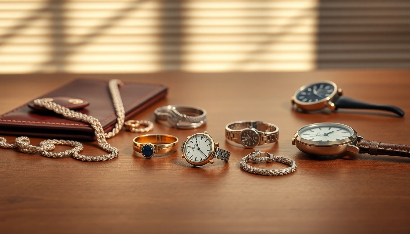 Showcase of men's jewelry highlighting style and elegance in an upscale setting.