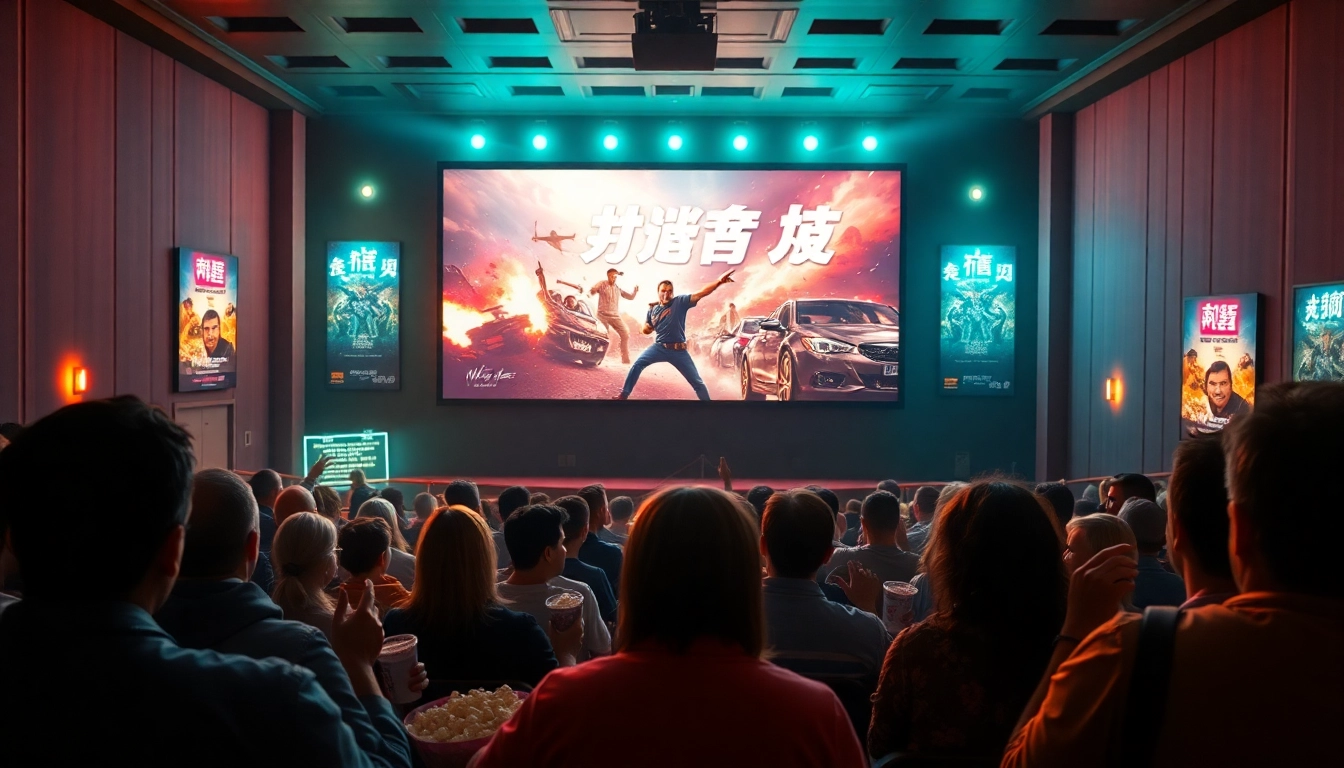 สนุกสนานกับการรับชมหนังใหม่ชนโรง ในโรงภาพยนตร์ที่เต็มไปด้วยผู้ชมที่ตื่นเต้น