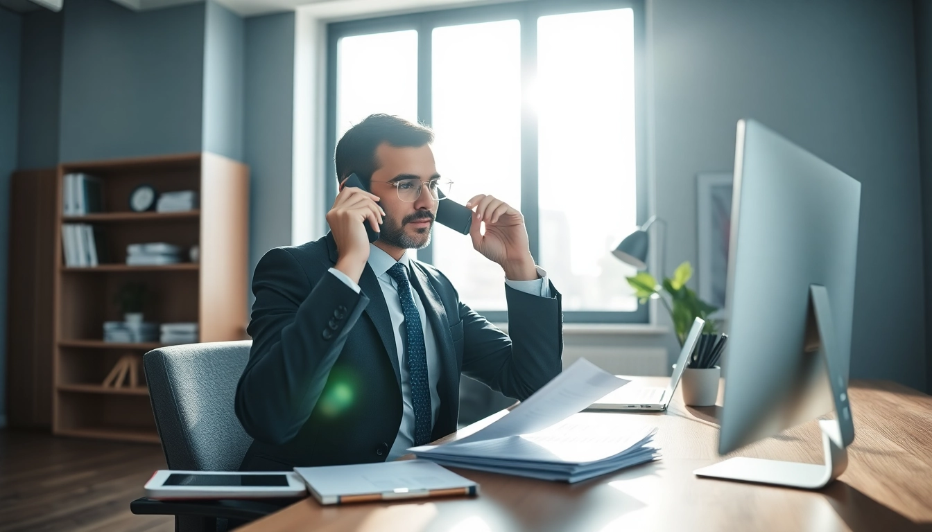 Legal Recoveries expert reviewing documents in a professional office setting