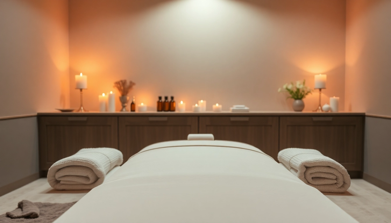 Relaxing 출장안마 massage setting with calming decor and ambient lighting.