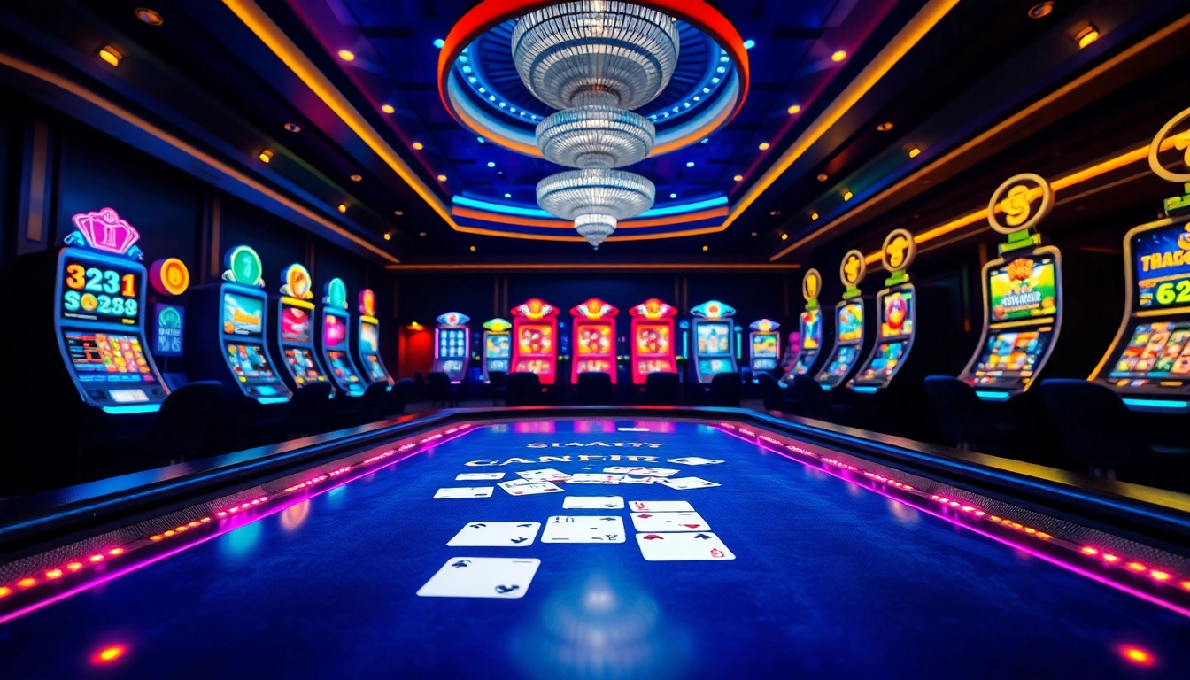 Ressentez l'excitation du casino en ligne 2026 avec des machines à sous vibrantes et des tables de poker dans un cadre virtuel.