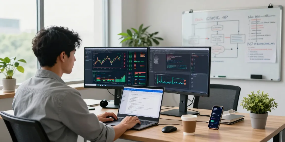 Explore real-time analytics with the India stock backtesting API in a tech-savvy workspace.