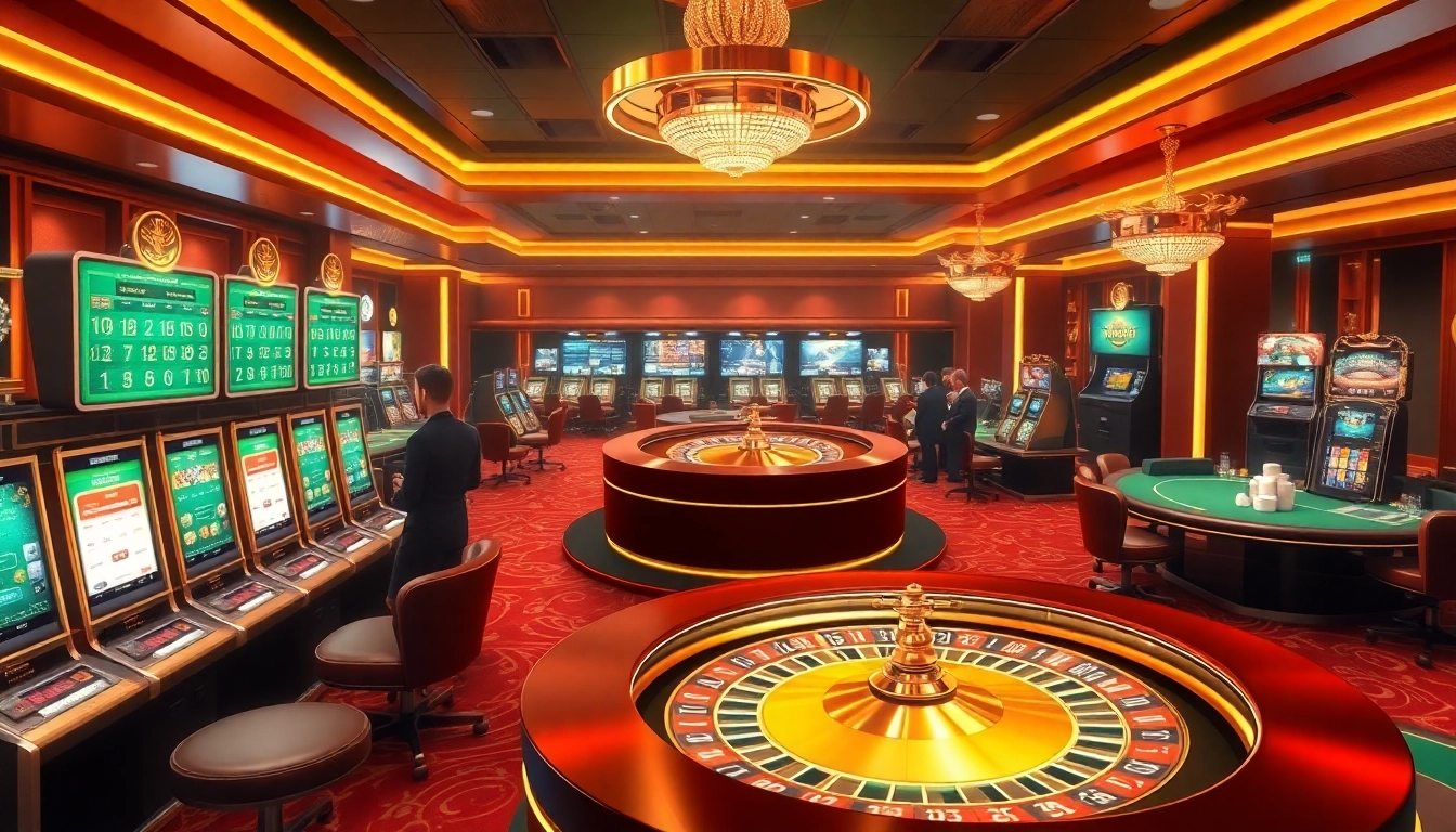 Découvrez l'excitation du casino en ligne 2026 avec des visuels de jeu vibrants, des machines à sous modernes et des tables de poker élégantes.