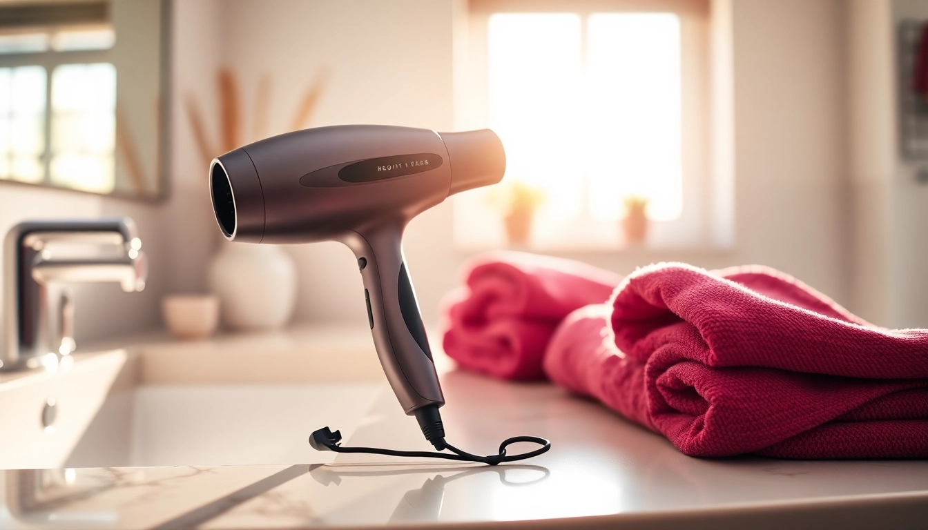 Elevate your styling with this powerful Ionic hair dryer featuring sleek design and compact functionality.