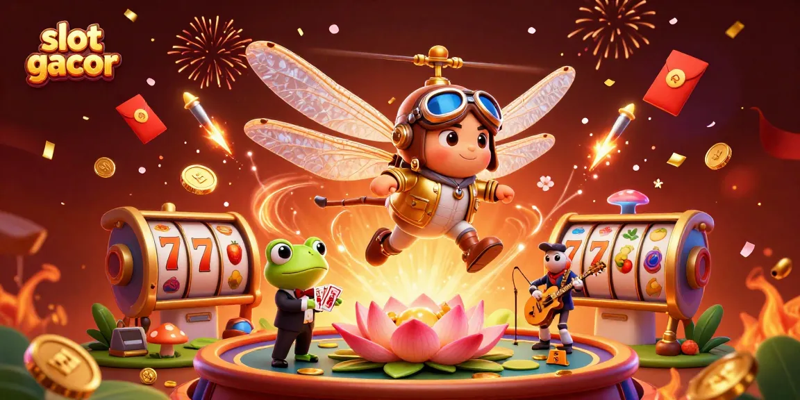 Experience the thrill of slot gacor with dynamic characters and vibrant casino elements.