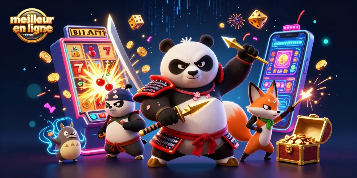 Visuel animé captivant sur le meilleur casino en ligne France avec des personnages et éléments de jeu dynamiques.
