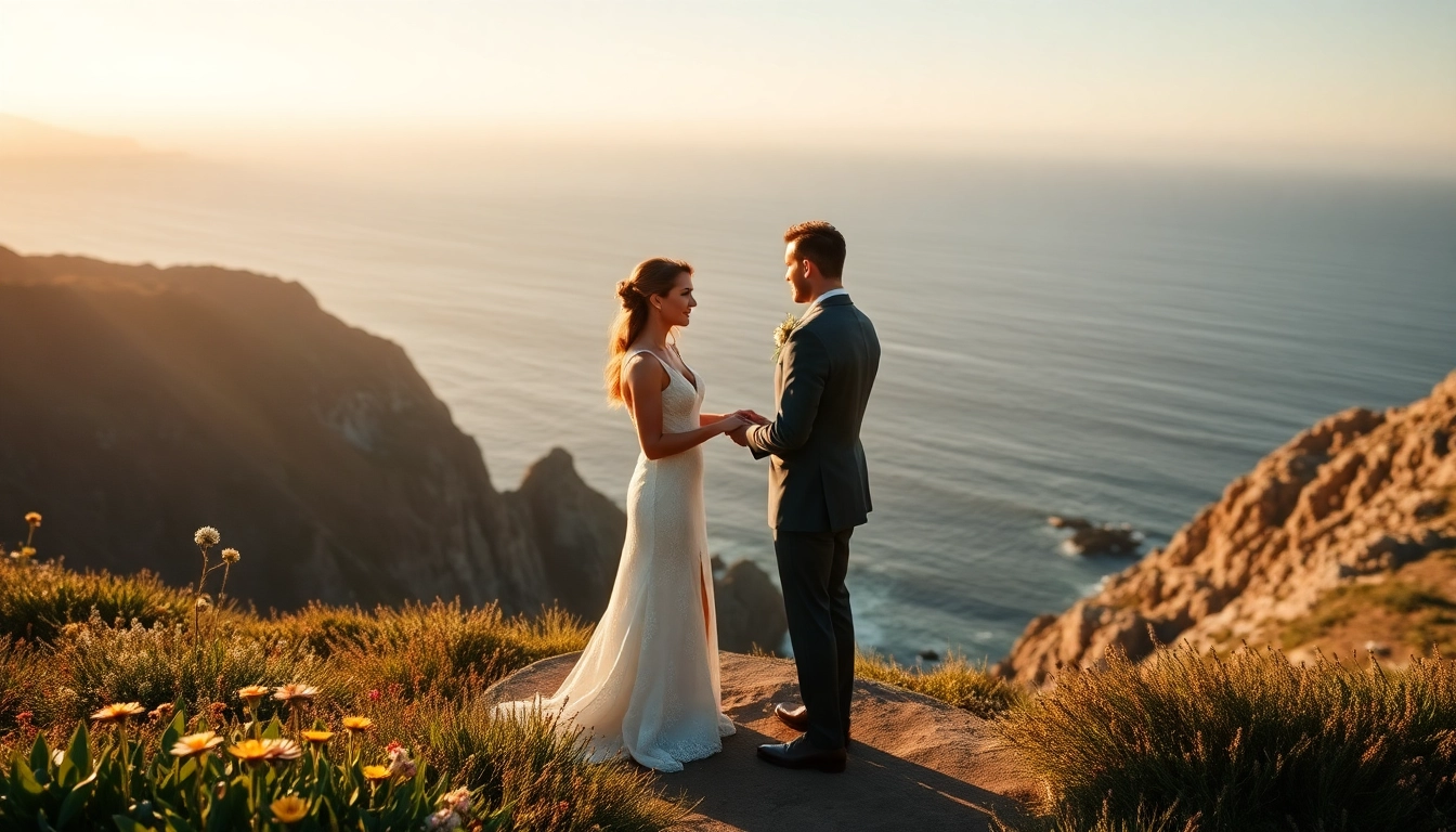 Couple celebrating their love with stunning Big Sur wedding photography at a romantic cliffside location.