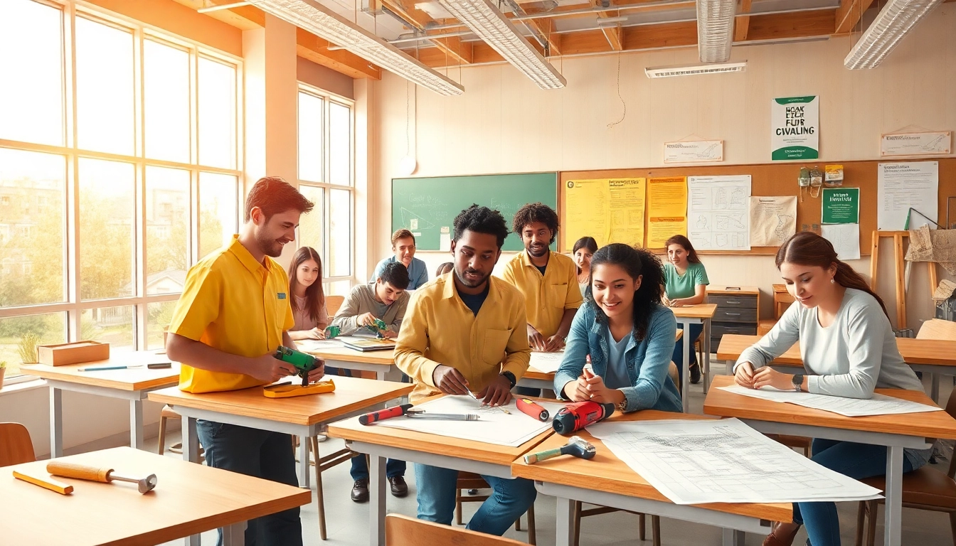 Participating in construction classes to enhance skills and practical knowledge.