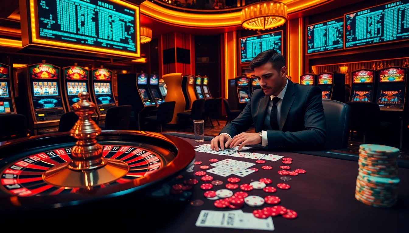 Engage with hidden wiki links while experiencing a luxurious casino environment filled with poker chips and a roulette wheel.