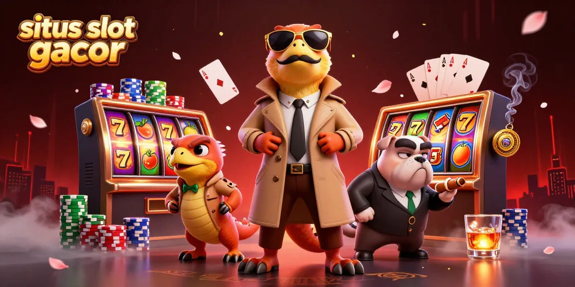 Experience thrilling action at situs slot gacor with raptors in a trench coat and casino excitement.