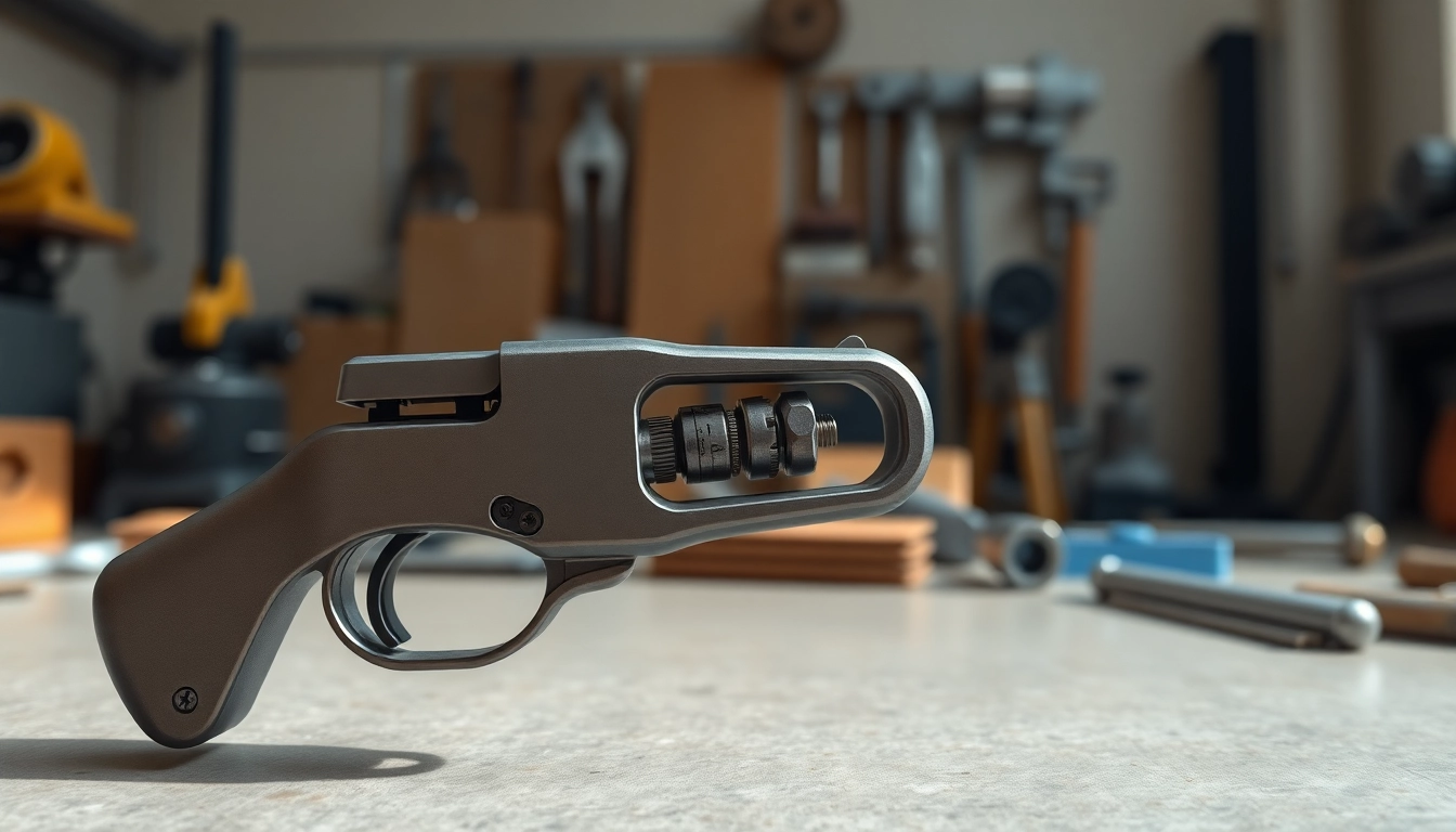 Showcasing a forced reset trigger mechanism highlighting its precise engineering and components.