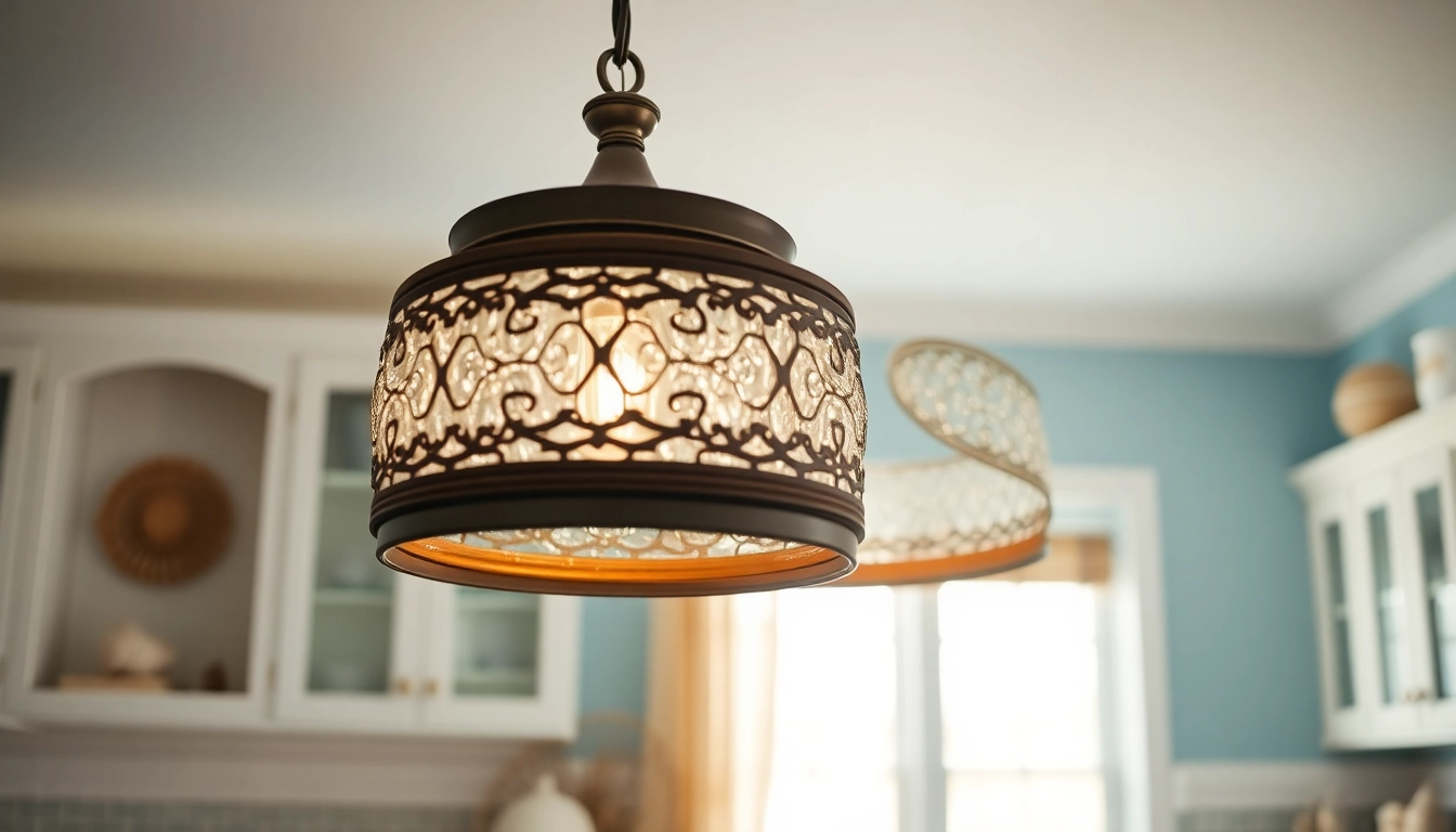 Illuminate your space with a stunning island light, blending beach aesthetics and warmth.