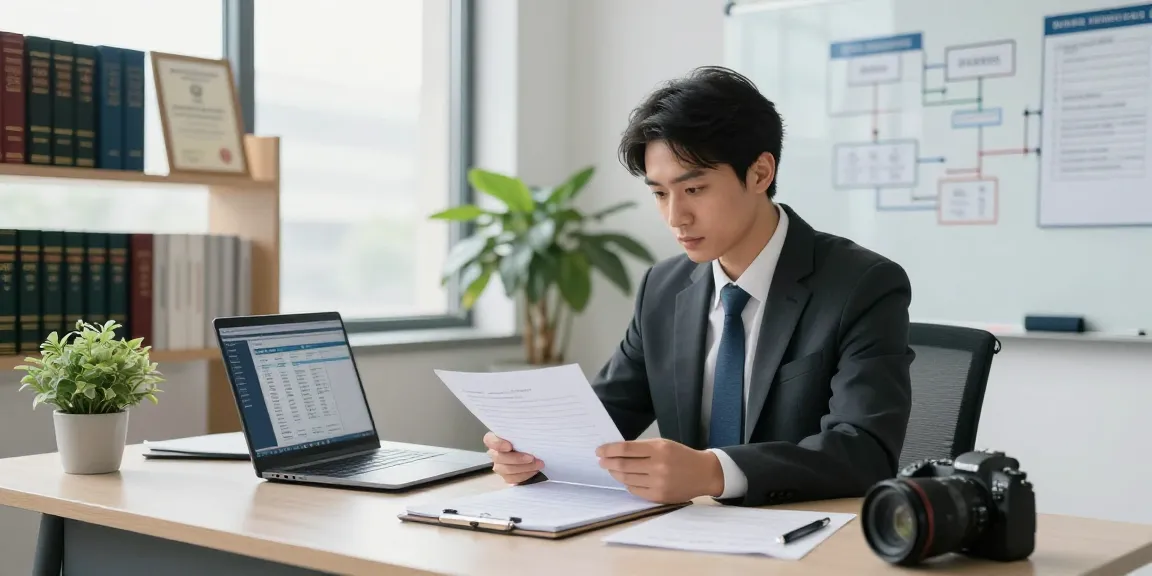 Analisis di aafikotamedan.org menunjukkan auditor forensik bekerja dengan dokumen di ruang kantor modern