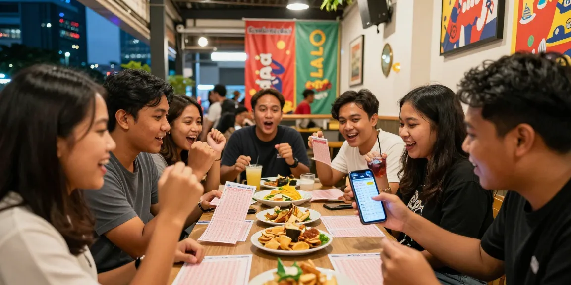 Koloksgp - Sekelompok teman merayakan kemenangan lotere dengan tiket dan smartphone.