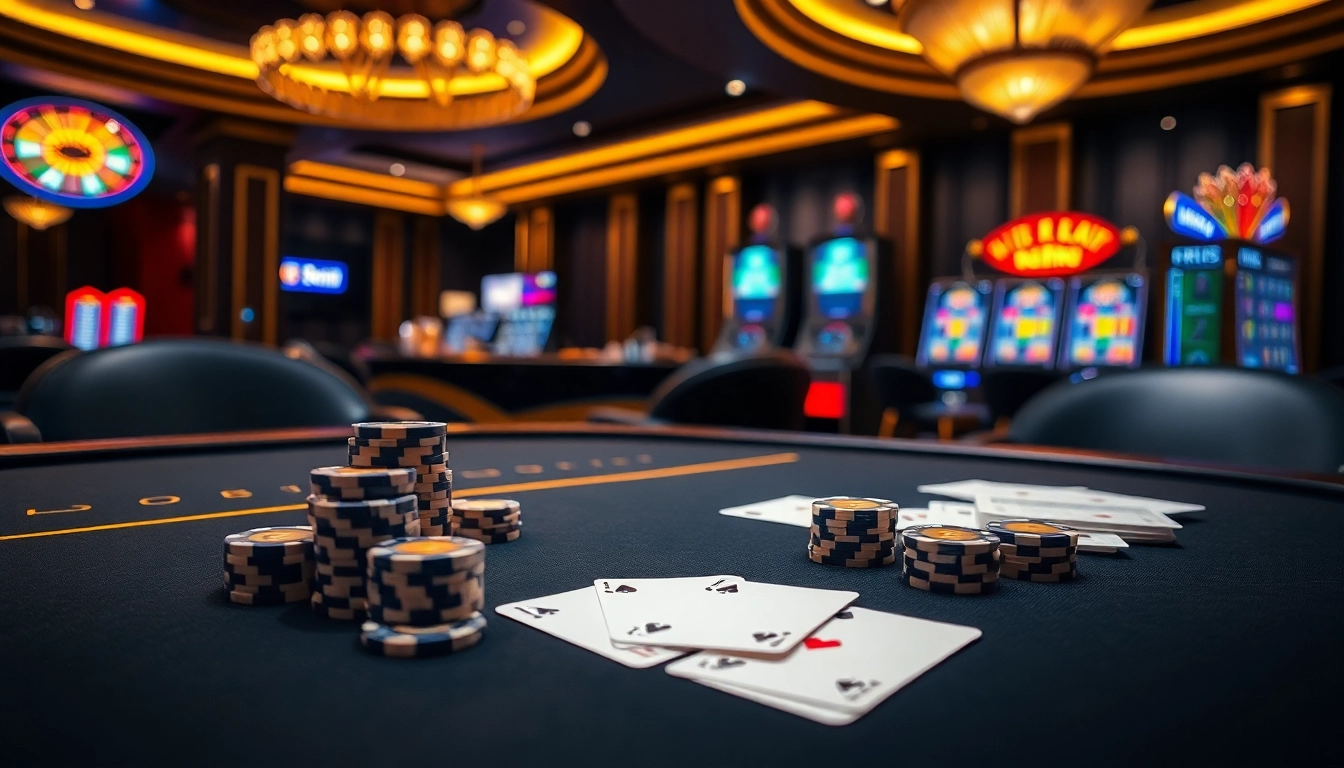 Experience thrilling wins at https://xx88.nl/ with an exciting casino scene featuring poker and slot machines.