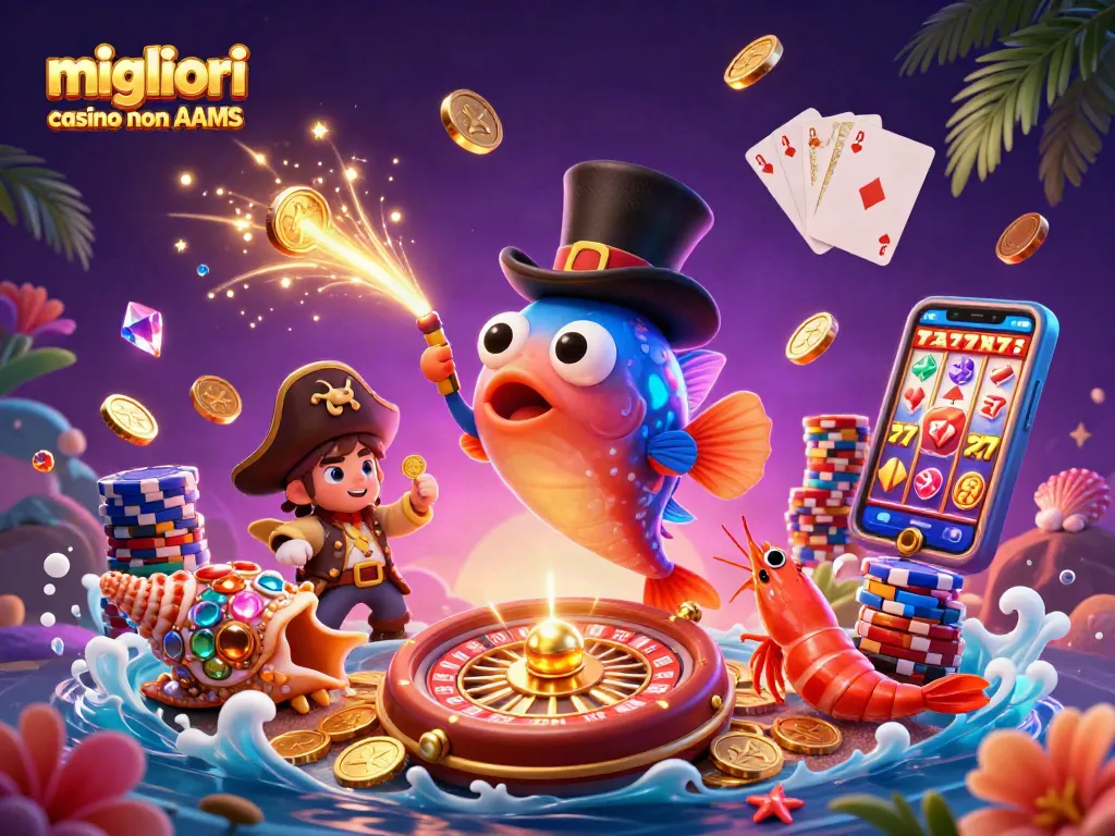 Attira vincite nei migliori casino non AAMS con divertenti personaggi sottomarini e scintillanti monete d'oro.