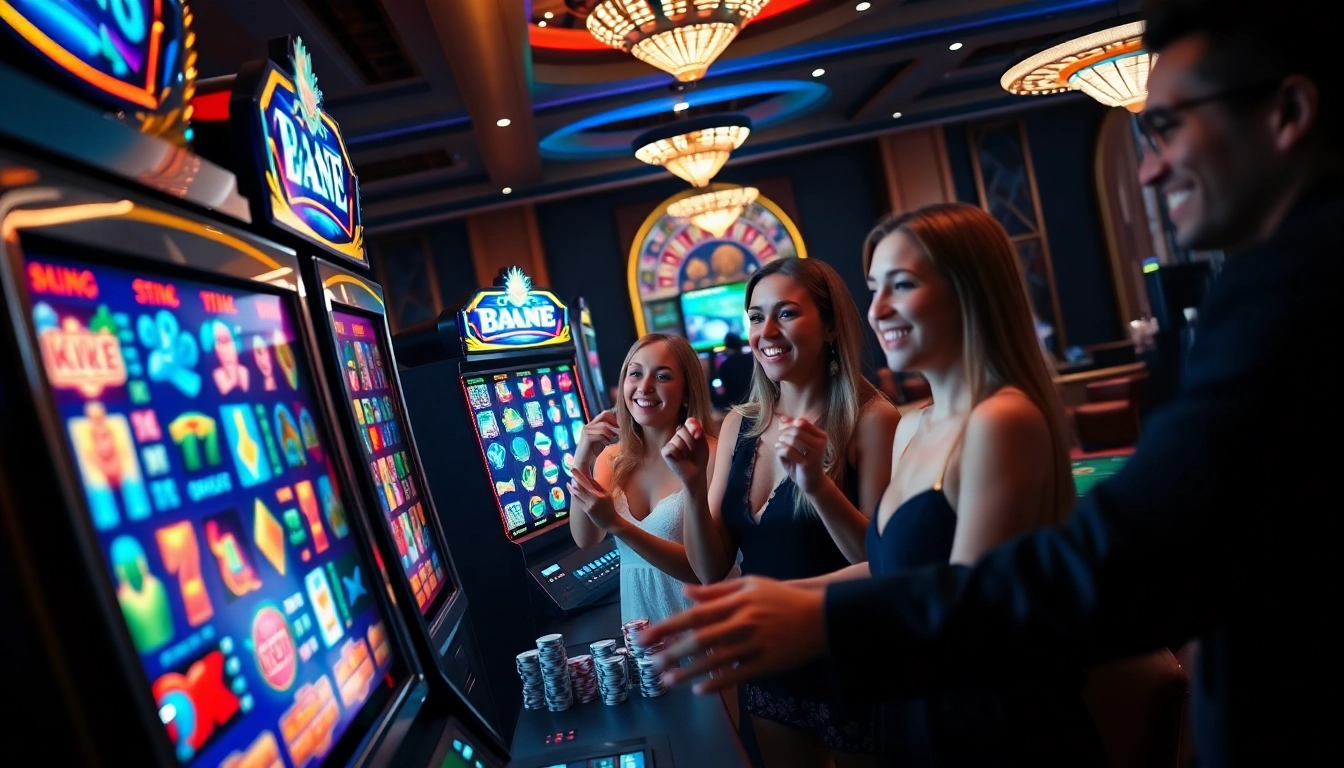 Players enjoying high RTP Pragmatic Play slots in a luxurious casino atmosphere.