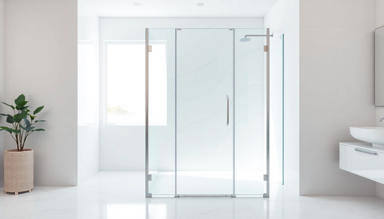 Showcase of shower screens semi frameless in a modern bathroom, highlighting stylish design.
