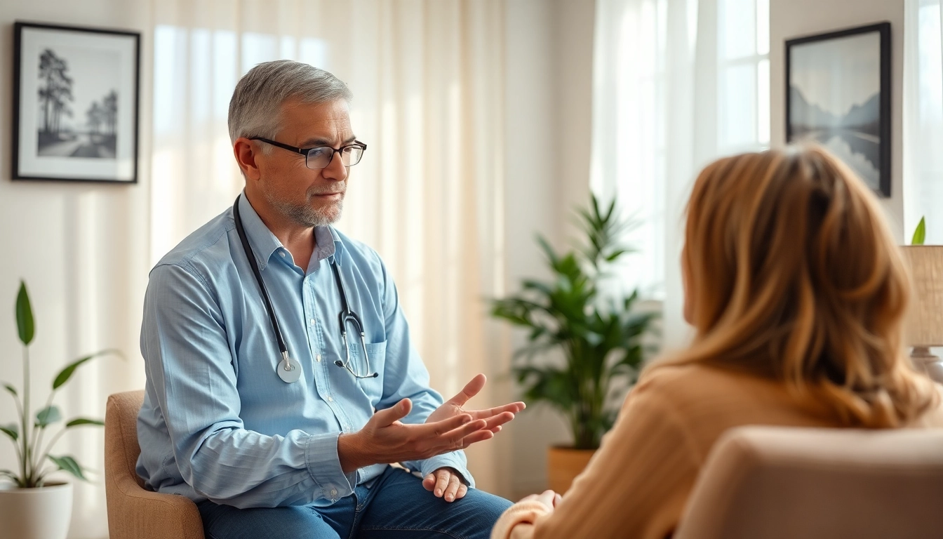 Understanding depression symptoms in a calming counseling session with a supportive environment.