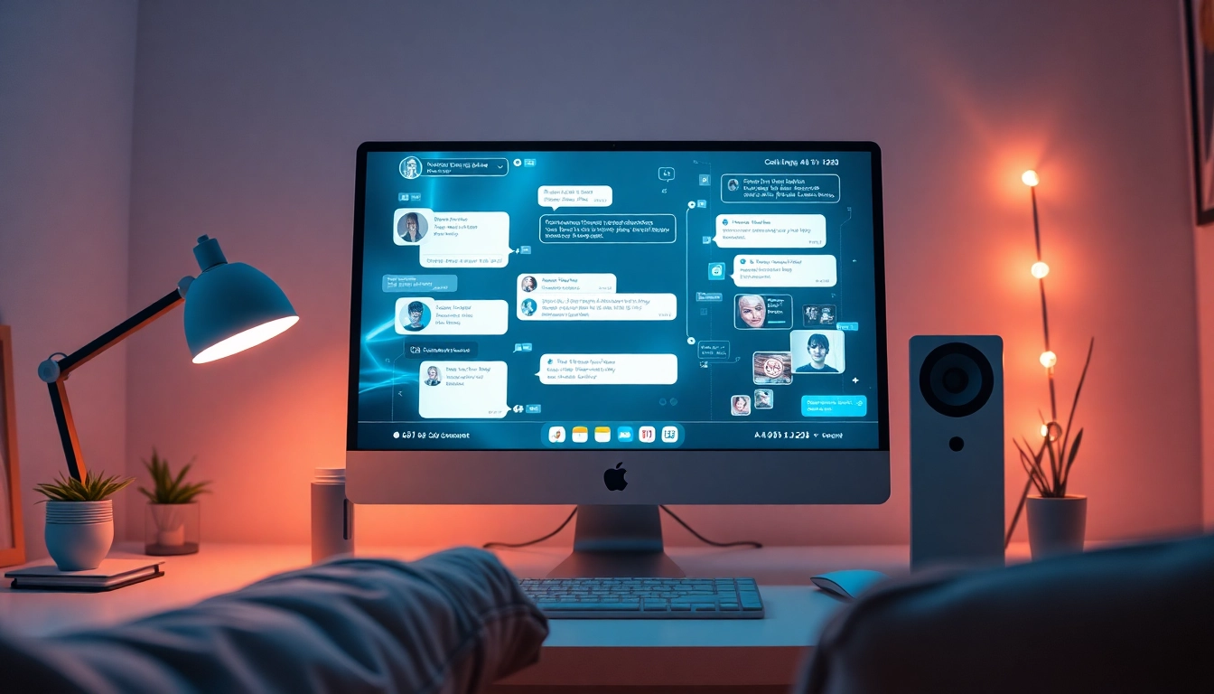 Engaging scene of a user interacting with an nsfw ai chatbot, highlighting modern technology and creativity.