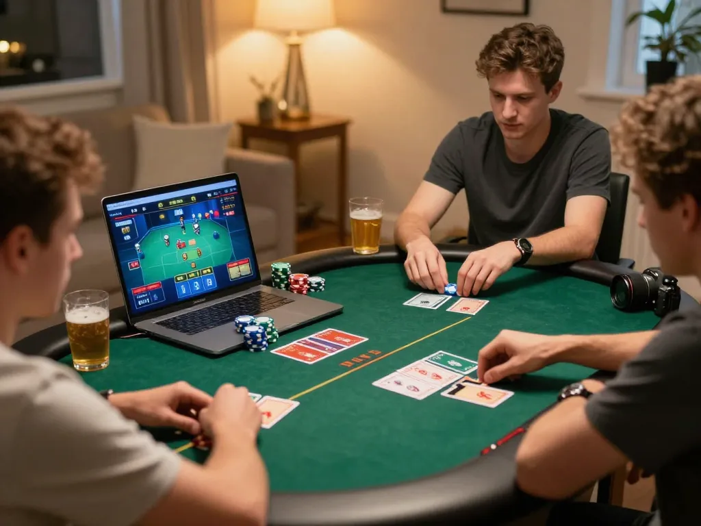 Online poker scene showcasing players enjoying a casino non aams legali game at home with engaging gameplay.