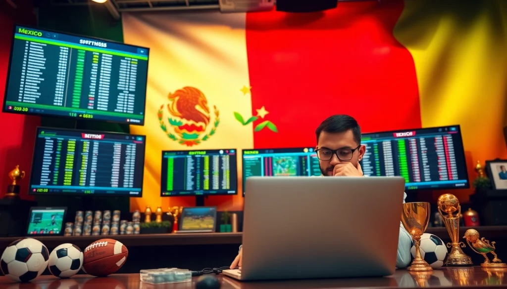 Explore the best sportsbooks in Mexico with a professional bettor analyzing sports betting odds.