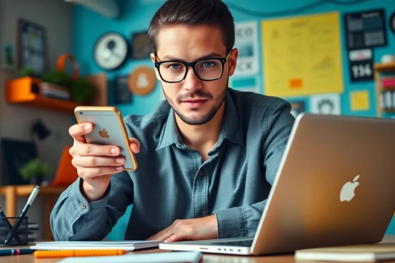 Learn how to get paid for content creation fast with a focused content creator surrounded by vibrant tools.