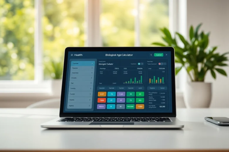 Calculate your biological age calculator efficiently with an appealing interface on a desktop.