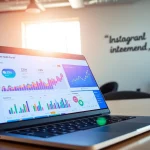 Engage with the Instagram smm panel showcasing vibrant analytics on a modern laptop.