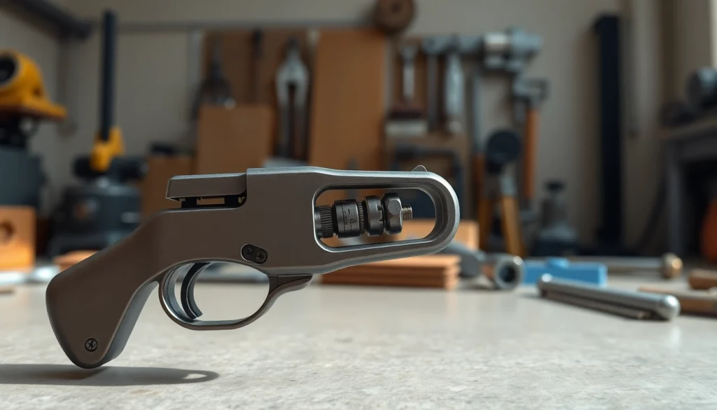 Showcasing a forced reset trigger mechanism highlighting its precise engineering and components.