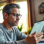 Calculate your biological age with this stylish biological age calculator in a calm home office.