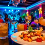 Dinner sxm at Club Noir, featuring exquisite dishes and vibrant nightlife atmosphere.