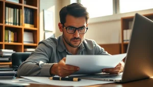 Reviewing documents for Pre and post award compliance in a professional office setting.