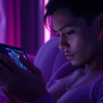 AI sex chat engages users in innovative interactions within a contemporary, intimate setting.