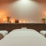 Relaxing 출장안마 massage setting with calming decor and ambient lighting.