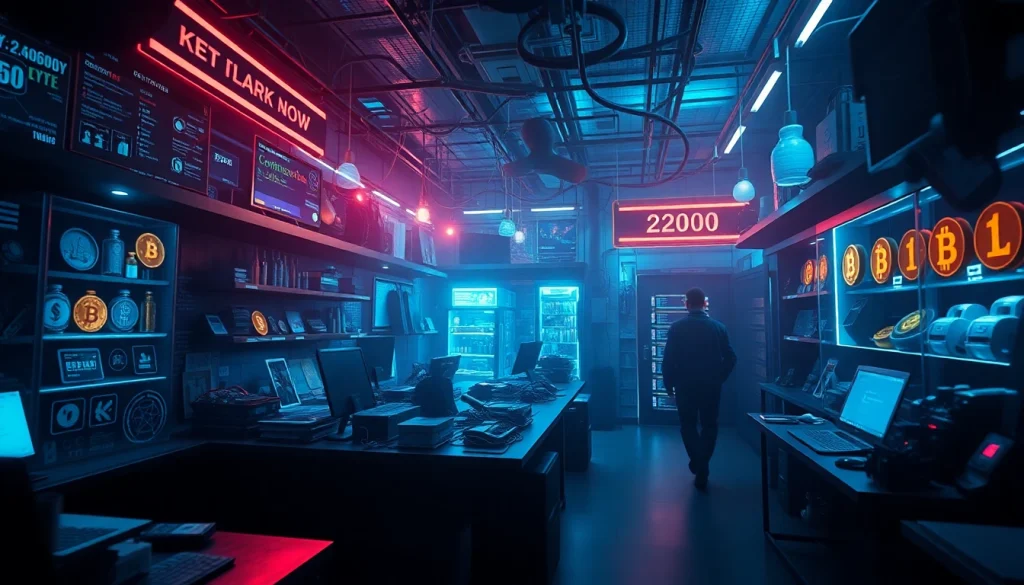 The hidden wiki 2026 illustrated in a vibrant digital marketplace, showcasing cryptocurrency transactions and cryptographic elements.