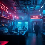 The hidden wiki 2026 illustrated in a vibrant digital marketplace, showcasing cryptocurrency transactions and cryptographic elements.