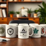 Individualizuotas logotipo spaudas stilinguose keraminiuose puodeliuose verslo reklamoms - logotipo spauda ant puodelių