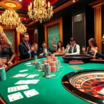 GO88 players enjoying an exciting casino table game with poker chips and cards.