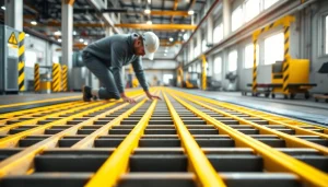 GRP Grating Supplier demonstrating quality non-slip fiberglass installation in an industrial environment.