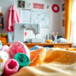 Fleece en andere stoffen voor naaien beginners in een creatief naaiatelier.
