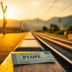 Capture of a serene scene with a train ticket, representing spain train crash's emotional impact.